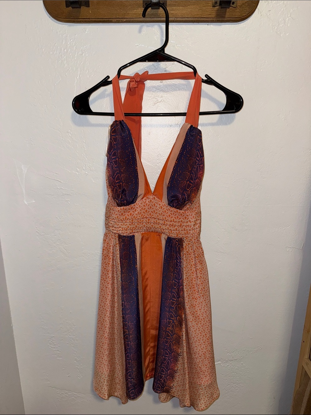 Guess Orange and Purple Halter Mini Dress
